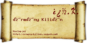 Örmény Kilián névjegykártya